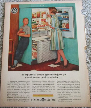 1963 GE Refrigerator Model TC-479X ad (green)