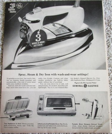 1964 GE Spray, Stream & Dry Iron ad #1