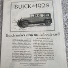 1928 Buick 4 dr sedan Makes every Road A Boulevard car ad