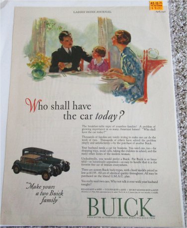 1928 Buick 2 dr coupe & 4 dr sedan car ad