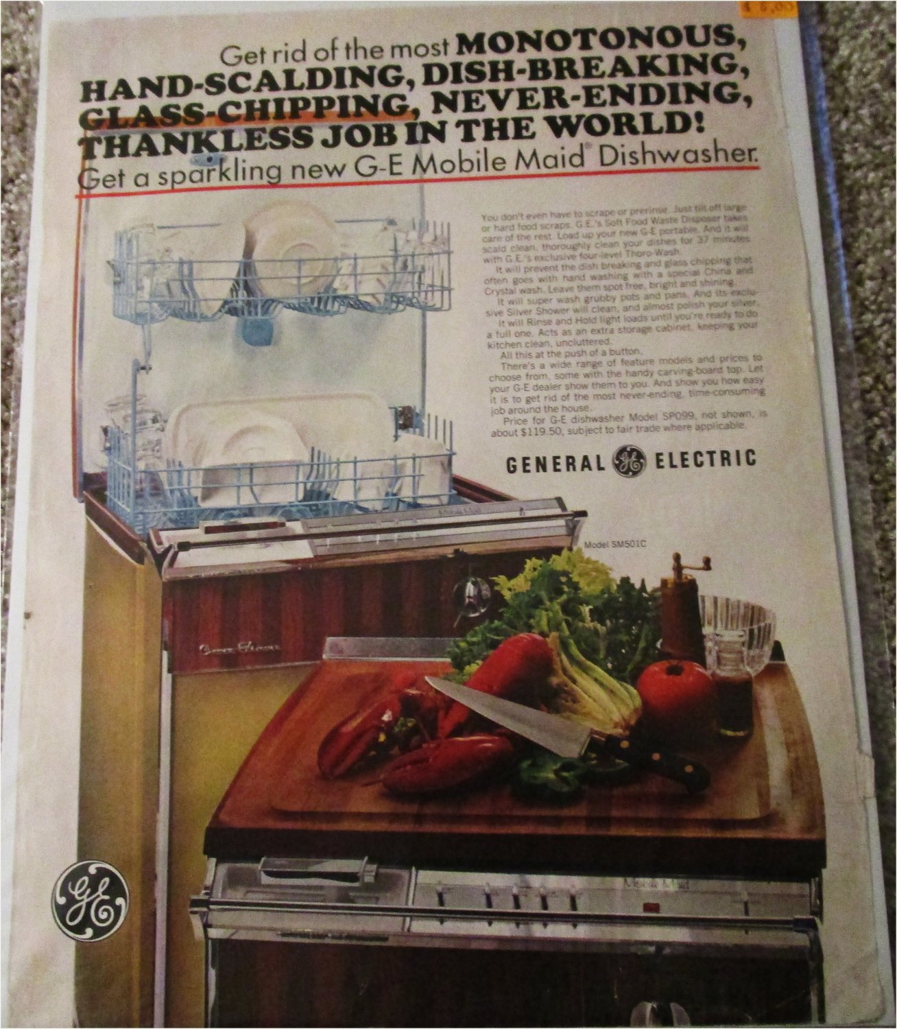 1966 GE Mobile Maid Dishwasher ad 1