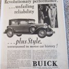 1929 Buick 4 dr sedan Revolutionary Performance car ad