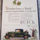1929 Buick 3 Window I'd Rather Have car ad