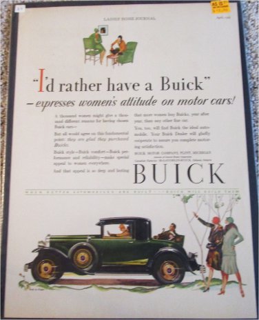 1929 Buick 3 Window I'd Rather Have car ad