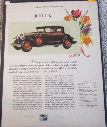 1929 Buick 5 Passenger Coupe Todays Buick car ad