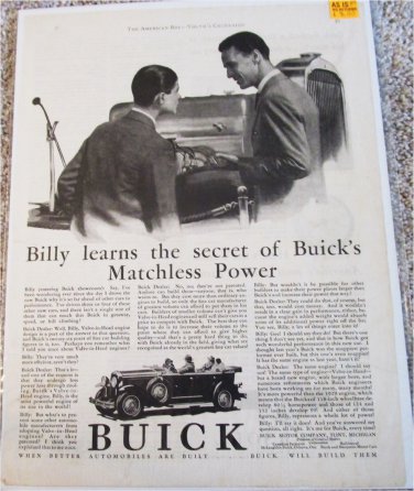 1929 Buick Touring Billy Learns car ad