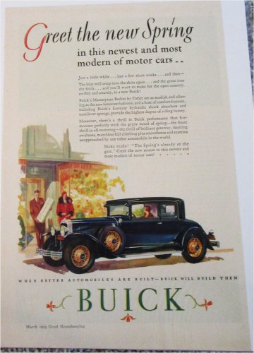 1929 Buick 5 Passenger Coupe Greet The New Spring car ad