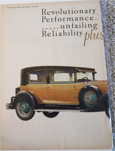 1929 Buick 4 dr sedan Revolutionary car ad