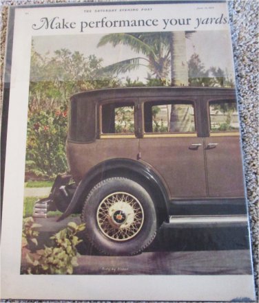 1929 Buick 4 dr sedan Make Performance car ad