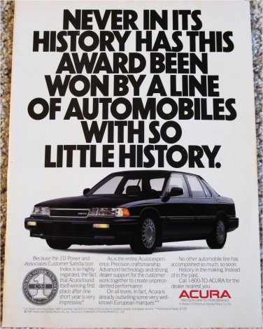 1988 Acura 4 dr sedan car ad