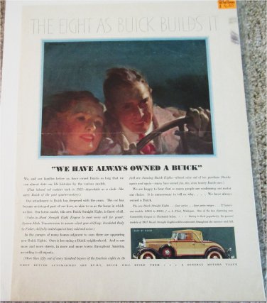 1931 Buick Roadster We Have Always car ad