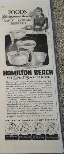 1941 Hamilton Beach Food Mixer ad