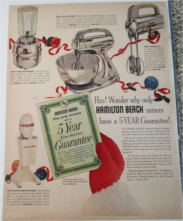 1956 Hamilton Beach Mixers Christmas ad