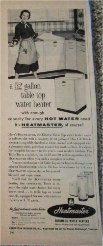 1954 Heatmaster Water Heater ad