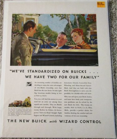 1932 Buick Convertible We've Standardized car ad