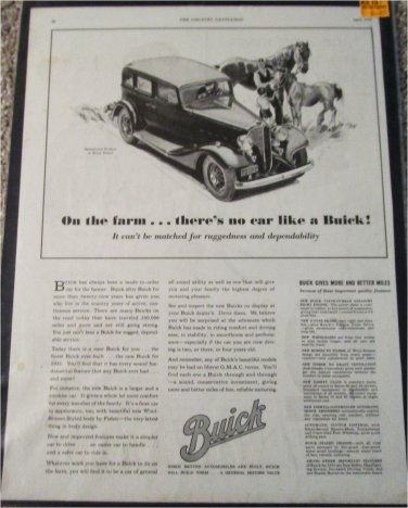 1933 Buick 4 dr sedan On The Farm car ad