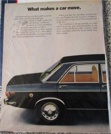 1970 Audi 100 LS 4 dr sedan What Makes A Car Move car ad