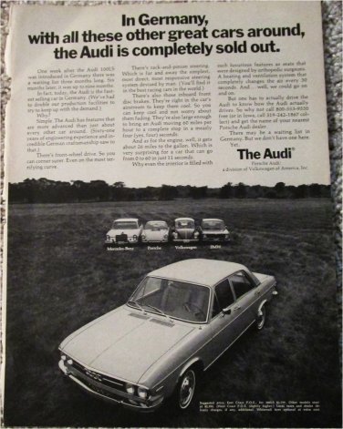 1971 Audi 100 LS 4dr sedan In Germany car ad