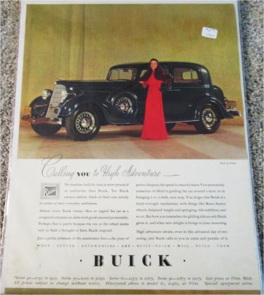 1934 Buick 4 dr sedan Calling You car ad