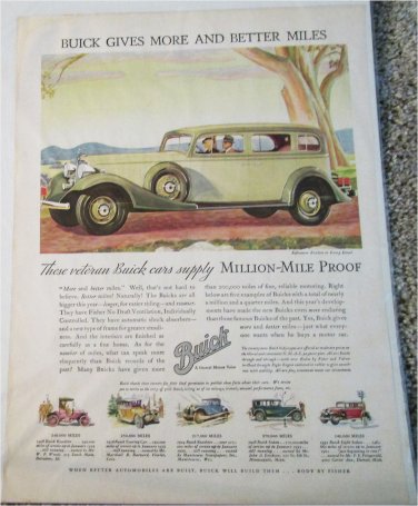 1934 Buick 4 dr sedan Buick Gives car ad