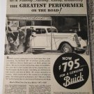 1935 Buick 4 dr sedan Not In Speed car ad