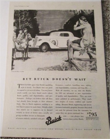 1935 Buick 2 dr Coupe But Buick car ad