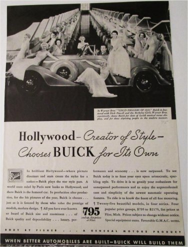 1935 Buick Roadster Hollywood car ad