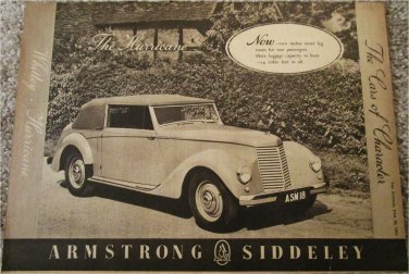 1952 Armstrong Siddeley Hurricane 2 dr Convertible car ad