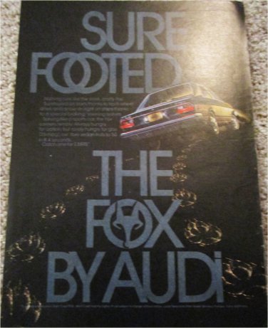 1974 Audi Fox 2 dr sedan Sure Footed car ad
