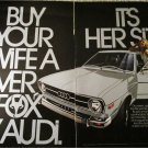 1974 Audi Siver Fox 4 dr sedan car ad