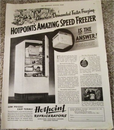 1937 Hotpoint Refrigerator ad
