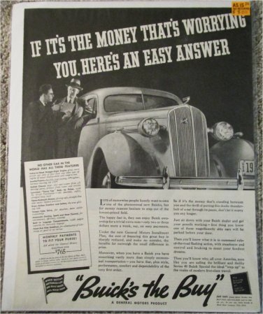 1936 Buick If It's The Money car ad