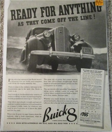 1936 Buick Ready For Anything car ad
