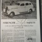 1936 Buick 4 dr sedan Strength, Style, Safety car ad