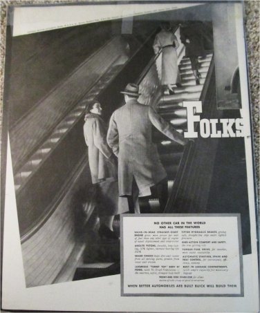 1936 Buick 4 dr sedan Folks car ad