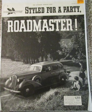 1936 Buick Roadmaster 4 dr sedan Styled car ad