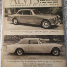 1960 Alvis 3 Litre Saloon & Drop-Head Coupe car ad