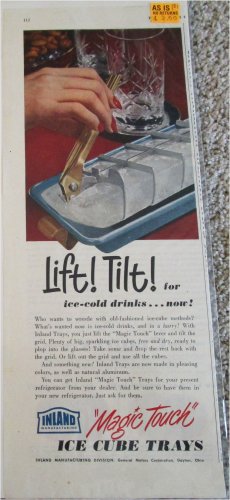 1951 Inland Magic Touch Ice Cube Trays ad