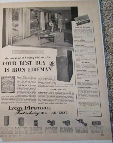 1954 Iron Fireman Heating Equipment ad