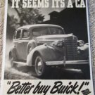 1938 Buick 4 dr sedan It Seems car ad
