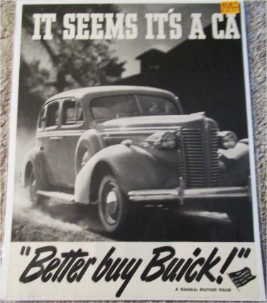 1938 Buick 4 dr sedan It Seems car ad