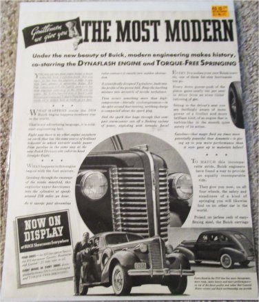 1938 Buick The Most Modern car ad