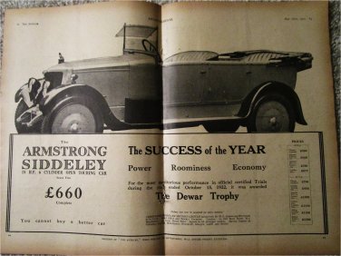 1923 Armstrong Siddeley Touring car ad
