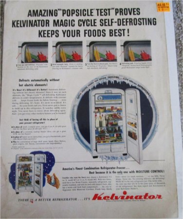 1952 Kelvinator Refrigerator ad