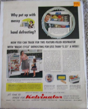 1953 Kelvinator Refrigerator ad