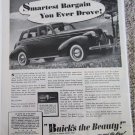 1939 Buick 4 dr sedan Smartest Bargain car ad