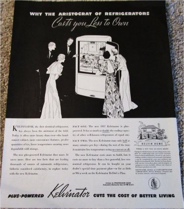 1937 Kelvinator Refrigerator ad