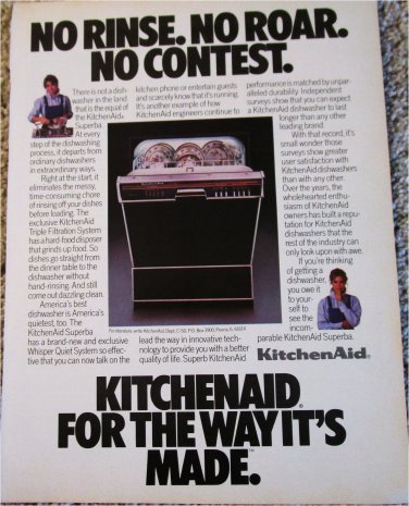 1986 KitchenAid Dishwasher ad