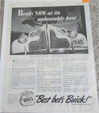 1940 Buick Ready Now car ad