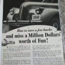 1940 Buick Million Dollars car ad